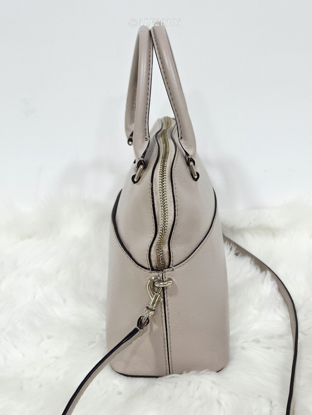 Kate Spade Nude Beige Blush Leather Satchel Crossbody Bag - Picture 5 of 17